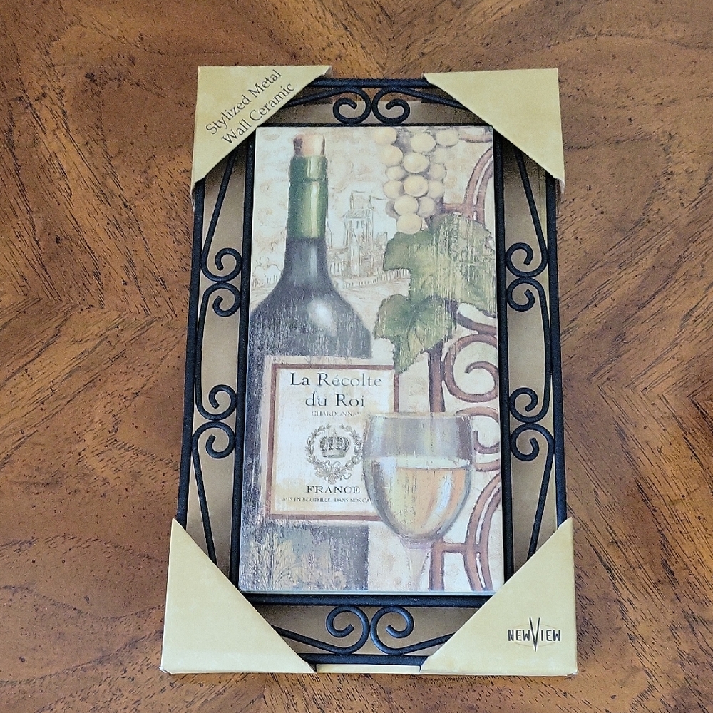 Stylized Metal Wall Ceramic wall hanging/ Tabletop Trivet by NEWVIEW, NWT